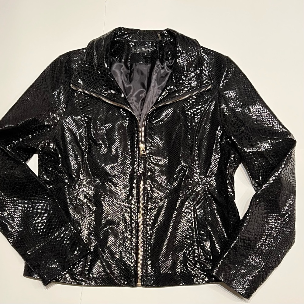 Via Spiga Black Leather Jacket